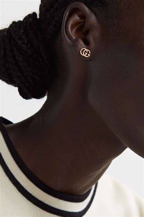 gucci rose gold earring|Gucci double g hoop earrings.